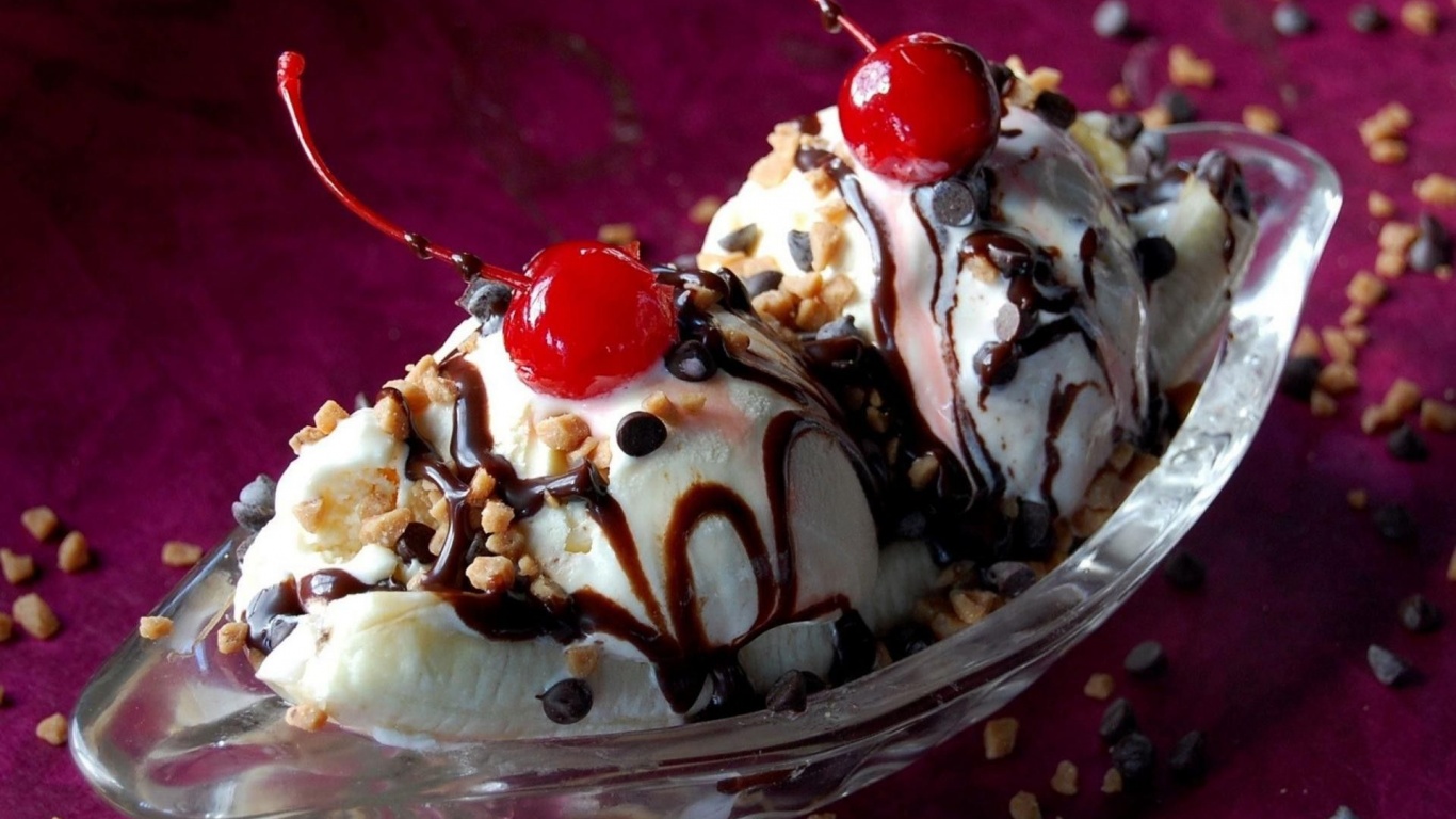 Red Food Banana Split