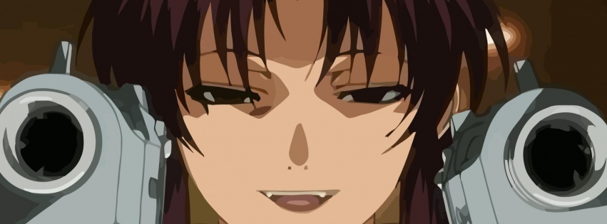 Revy Black Lagoon Brunette Arms Smile Teeth Anime