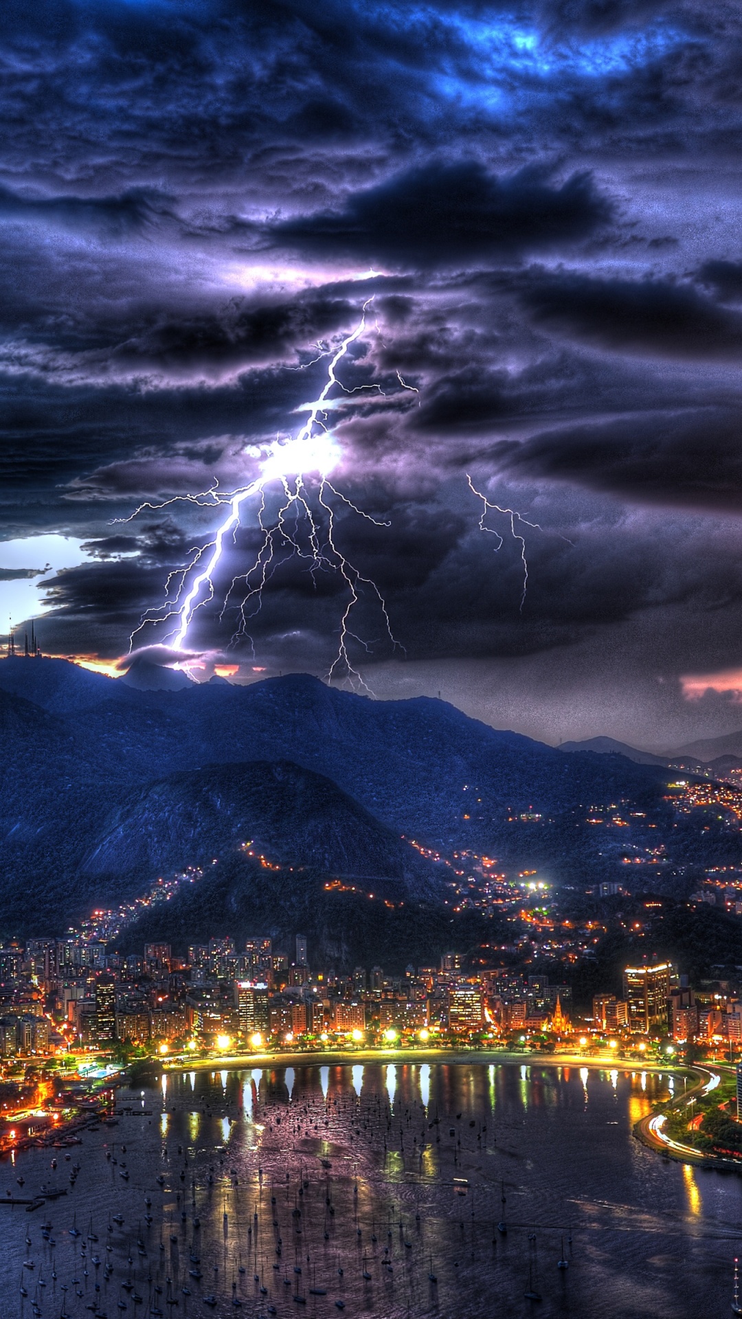 Rio De Janeiro At Night In A Storm