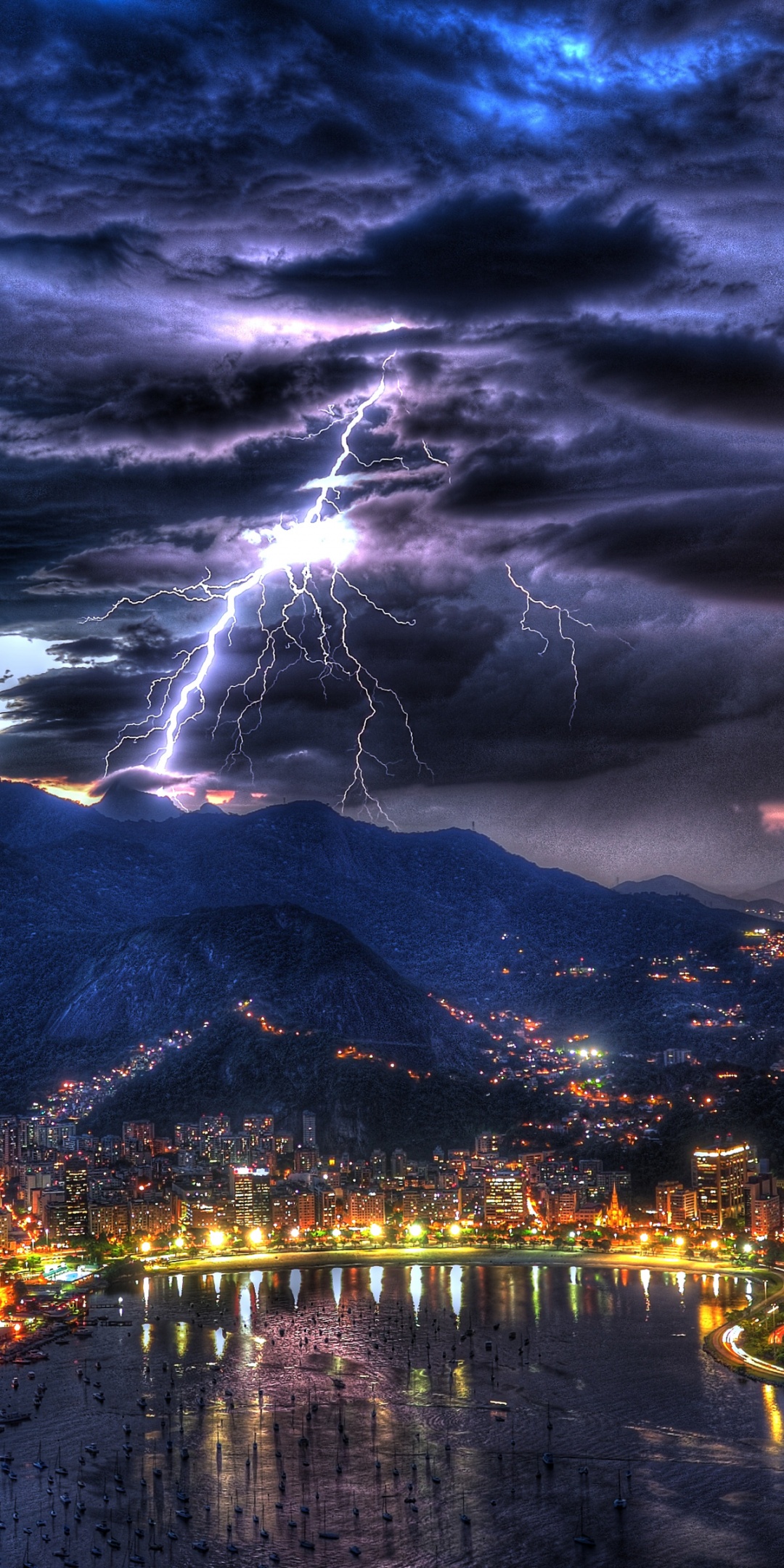 Rio De Janeiro At Night In A Storm