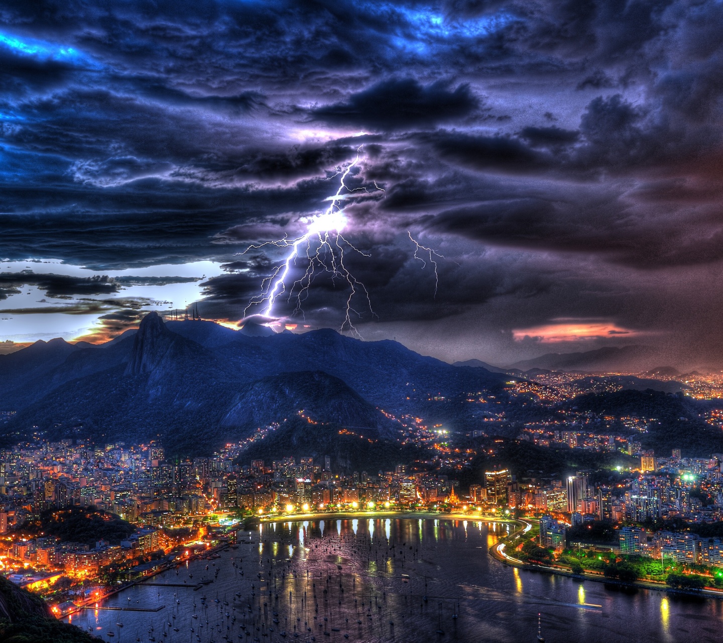 Rio De Janeiro At Night In A Storm