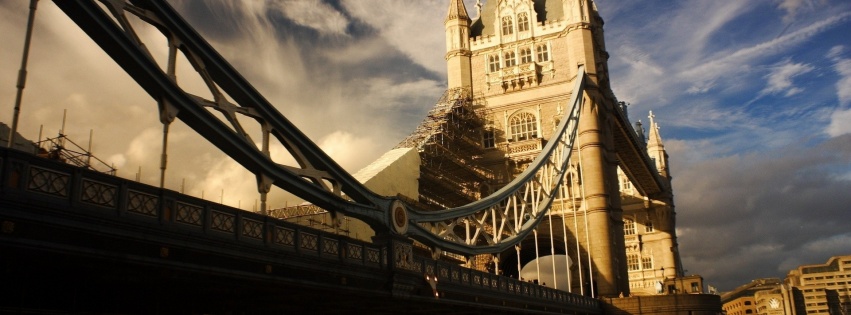 River Tower Bridge Bridge England Clouds Sky City Landscape