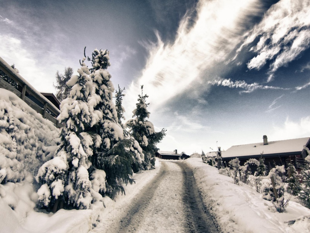 Road Beautiful Cloud Winter Snow Switzerland Nature Landscapes