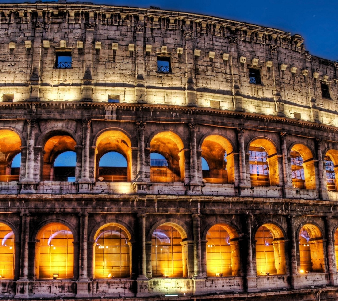 Rome Colosseum At Night