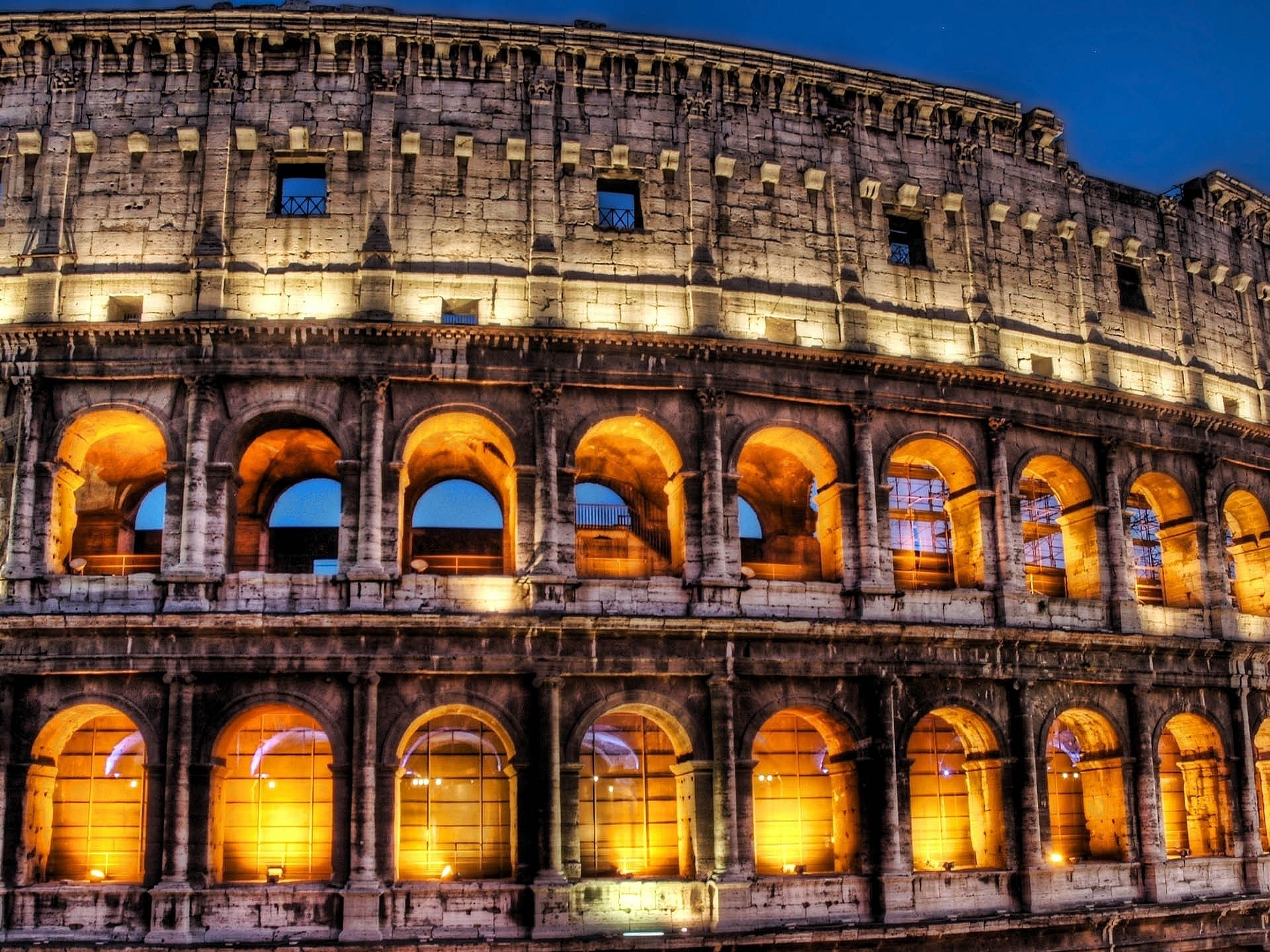 Rome Colosseum At Night