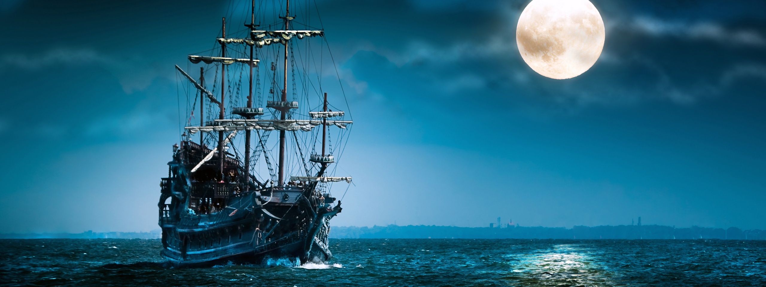 Sailboat Full Moon - Flying Dutchman