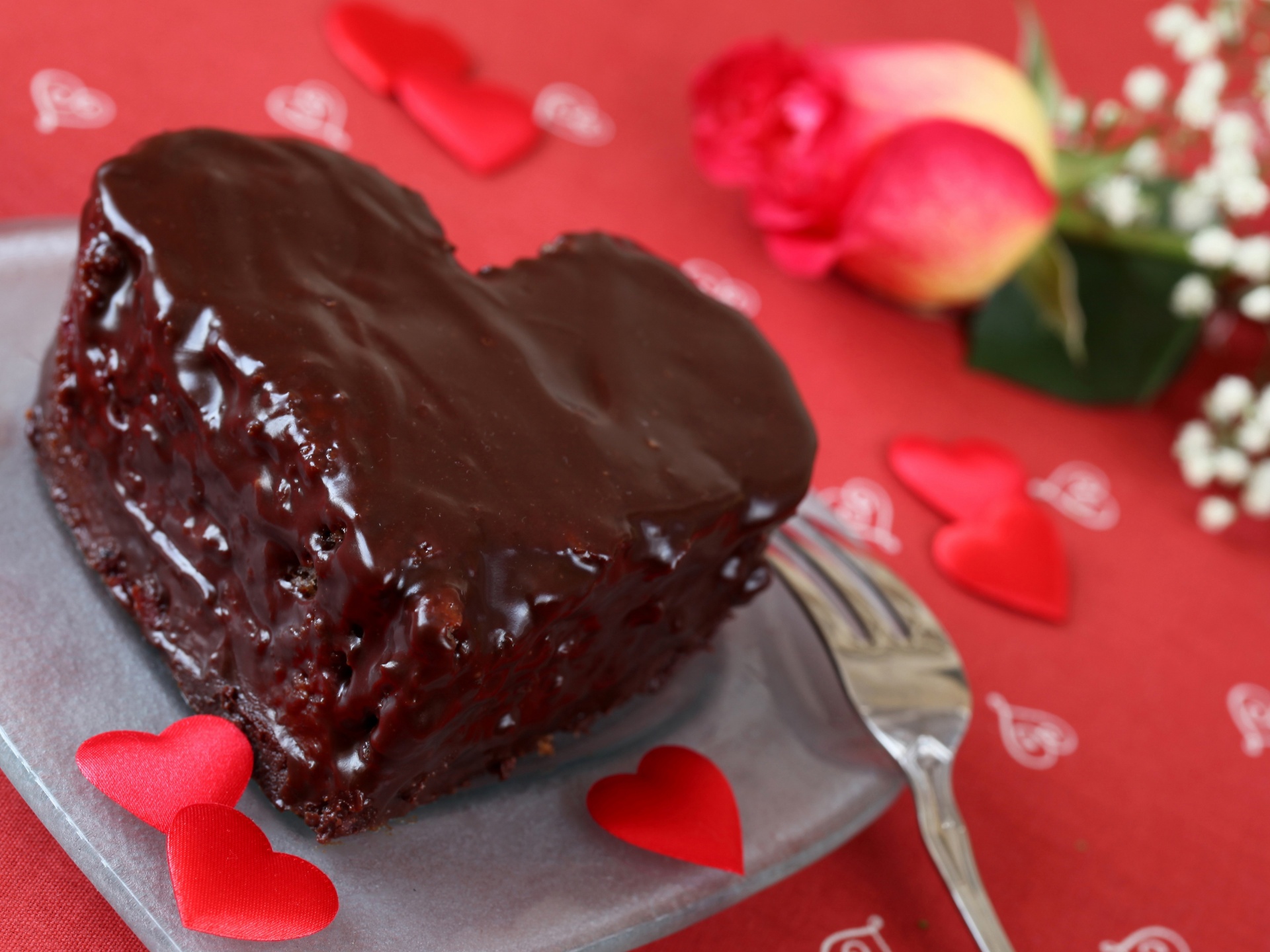 Saint Valentines Day Chocolate Cake