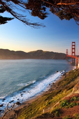 San Francisco Type City Road Golden Gate Bridge Landscape