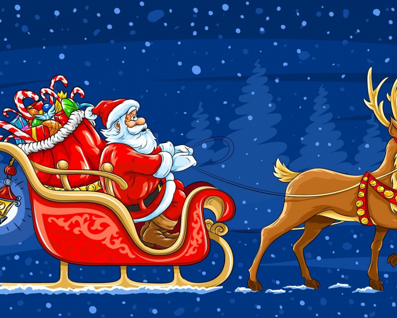 Santa Arrives In A Christmas Sleigh