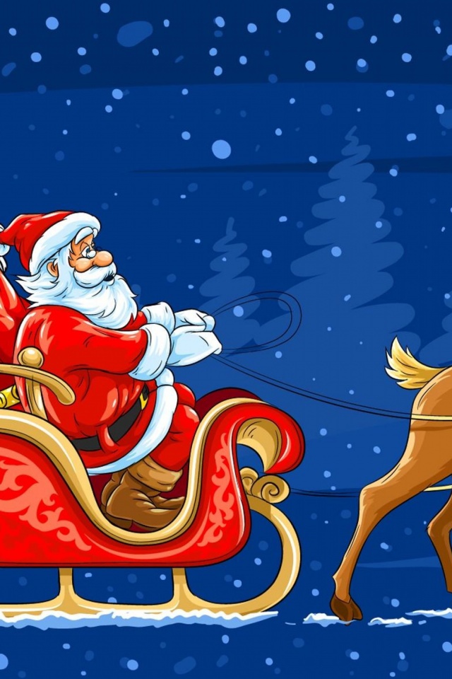 Santa Arrives In A Christmas Sleigh