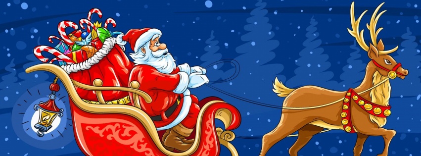 Santa Arrives In A Christmas Sleigh