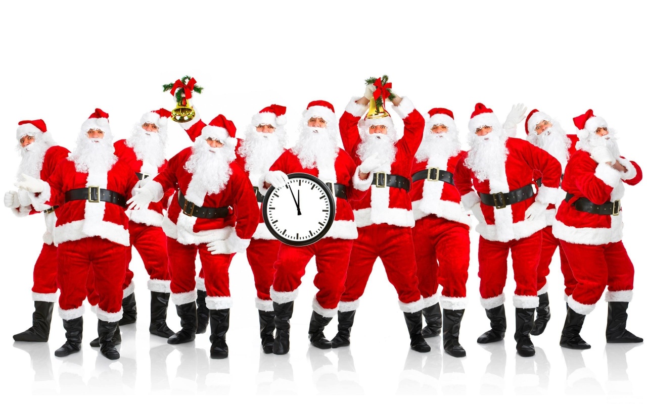 Santa Claus Christmas Clocks Bell