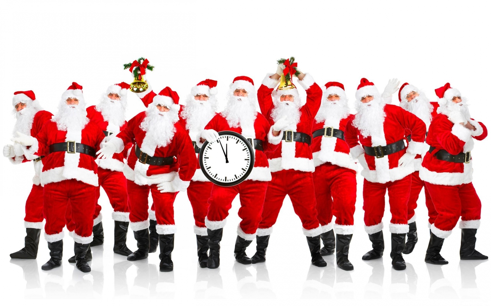 Santa Claus Christmas Clocks Bell