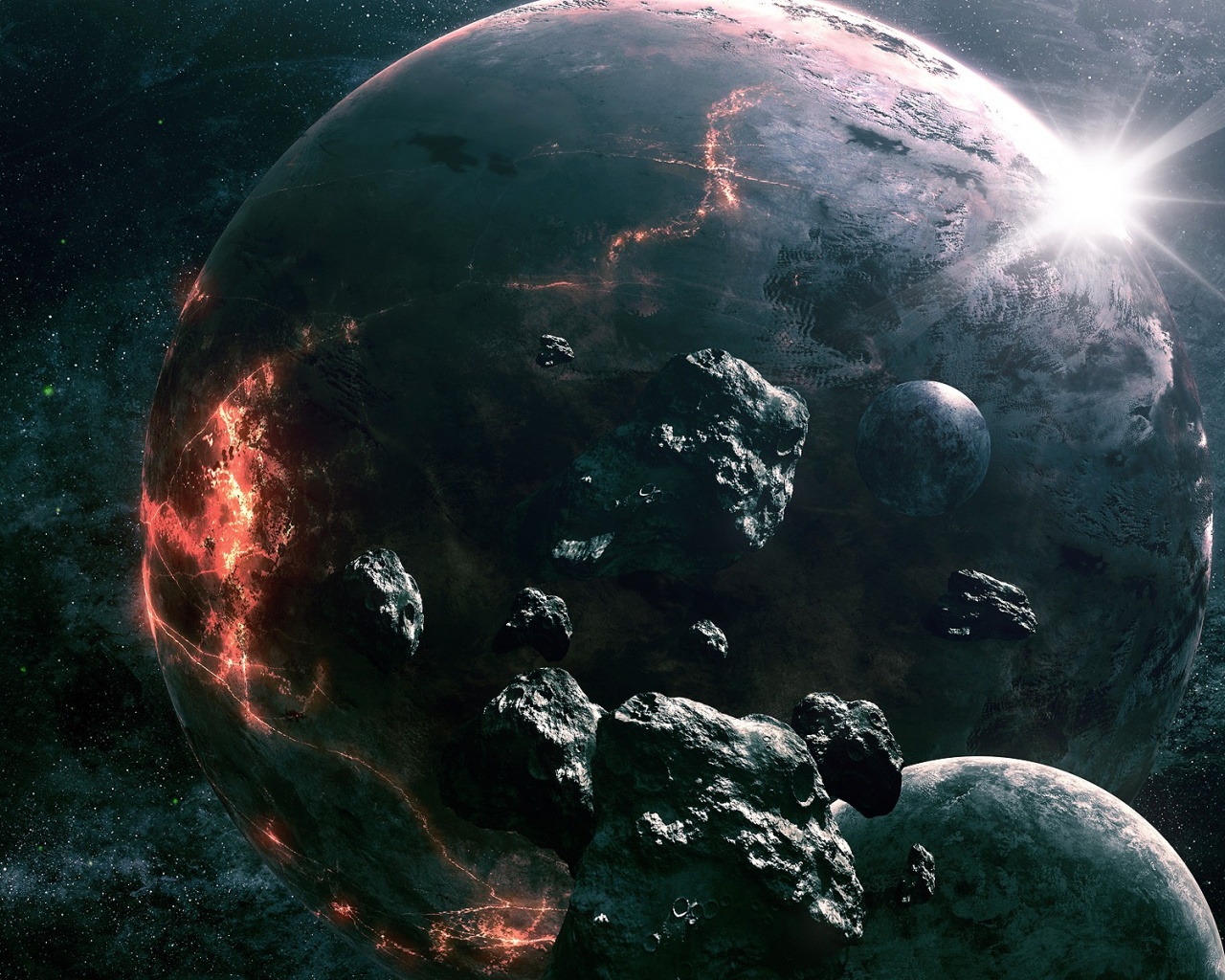 Science Fictional Outer Space Planets Digital Art 2