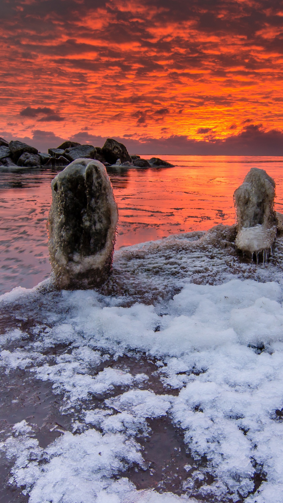 Sea Winter Sunrises Ice Snow Nature