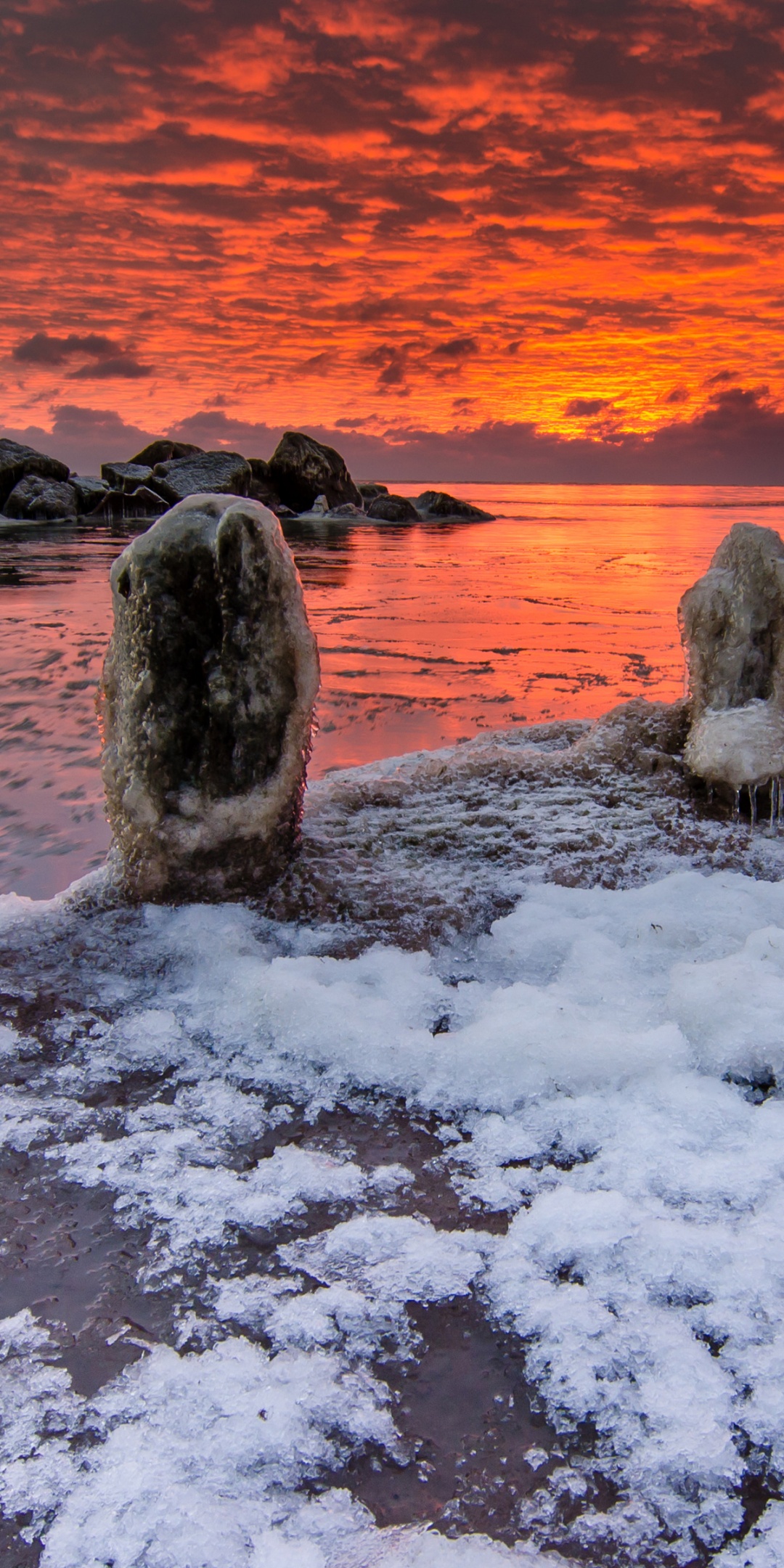 Sea Winter Sunrises Ice Snow Nature