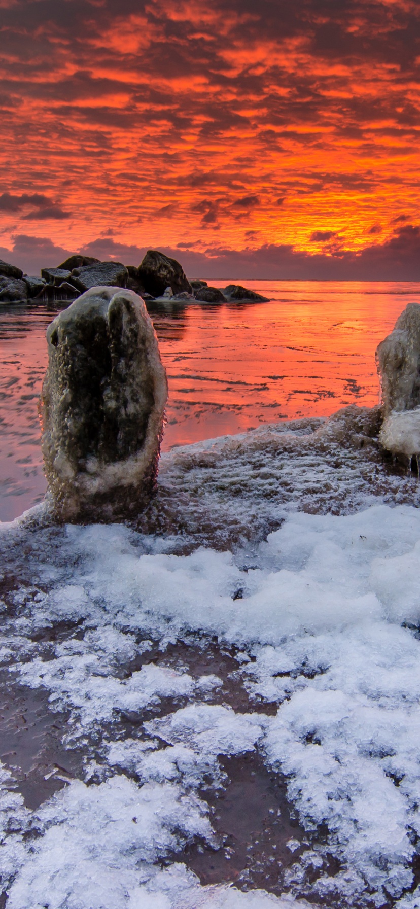 Sea Winter Sunrises Ice Snow Nature