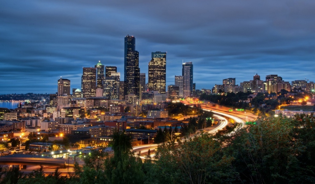 Seattle Skyline At Night