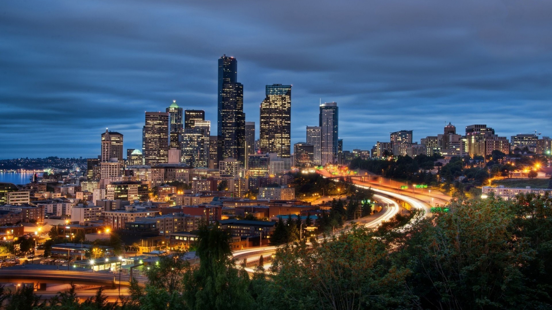 Seattle Skyline At Night