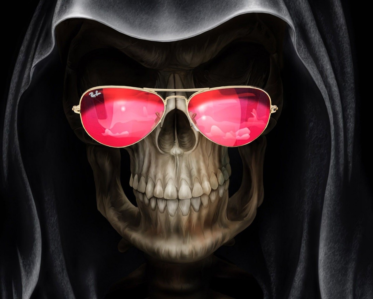 Skulls Eyes Reaper Funny Gothic Sunglasses Smiles