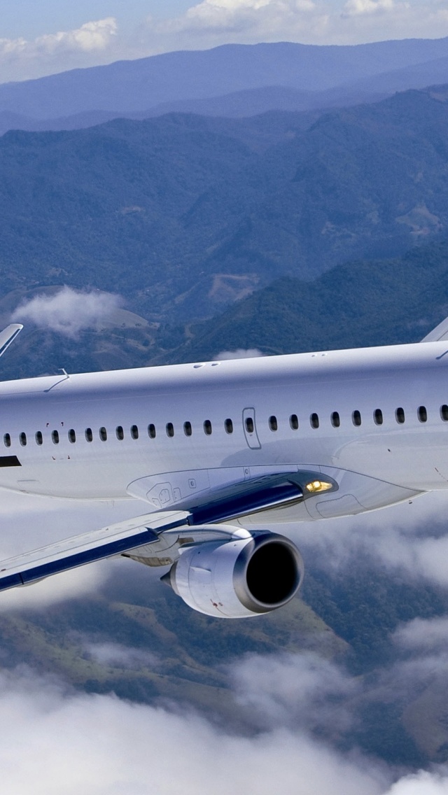 Sky With White Clouds Passenger Aircraft