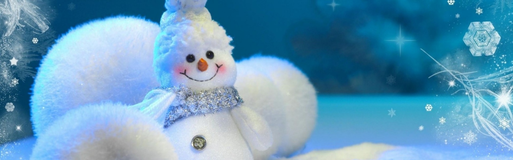 Snowman Balls Snow Snowflakes Winter New Year Christmas