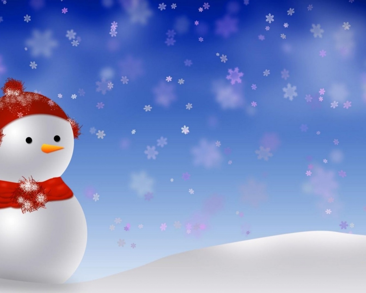 Snowman Snowdrift Snow Snowflakes