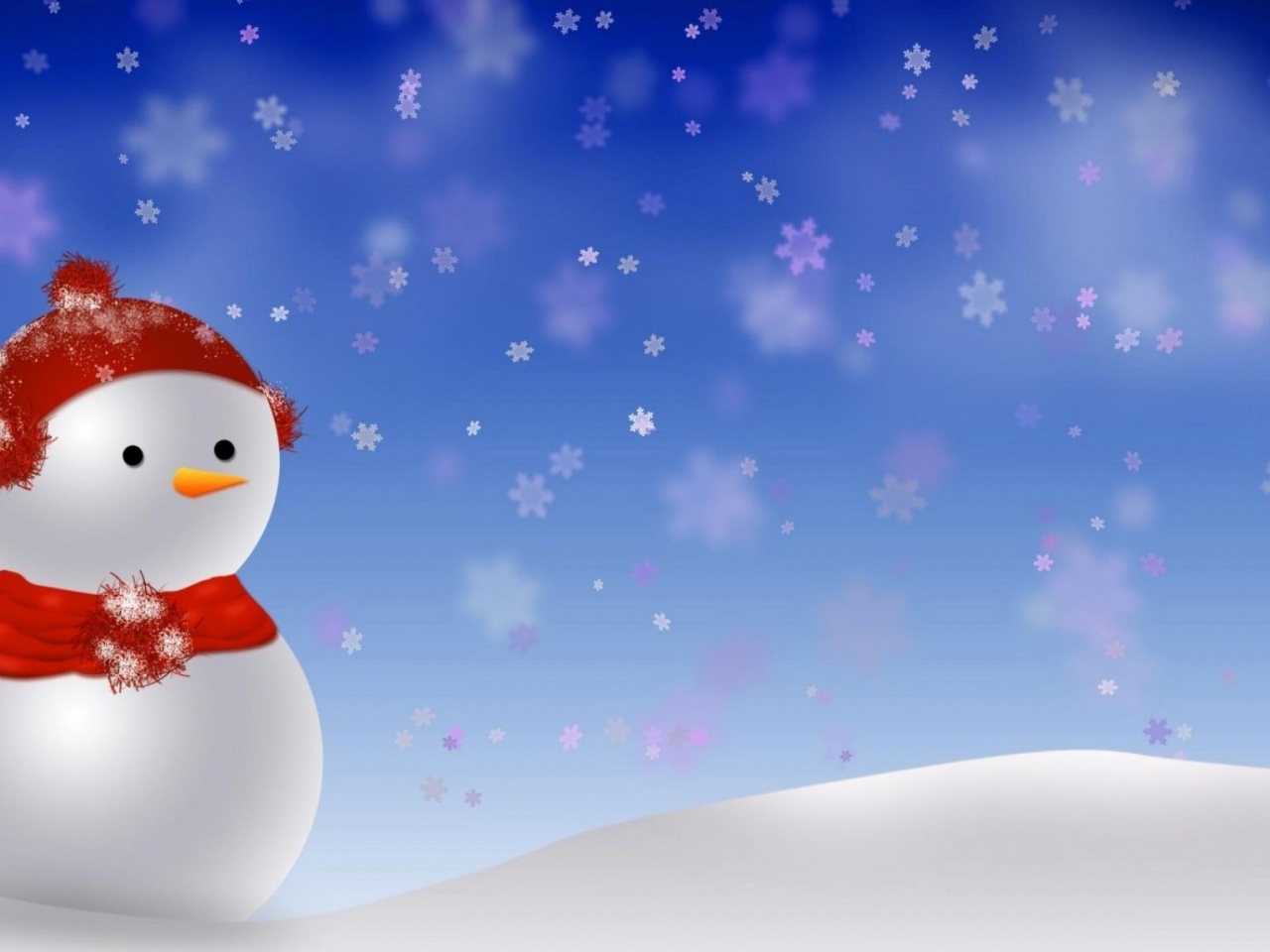 Snowman Snowdrift Snow Snowflakes