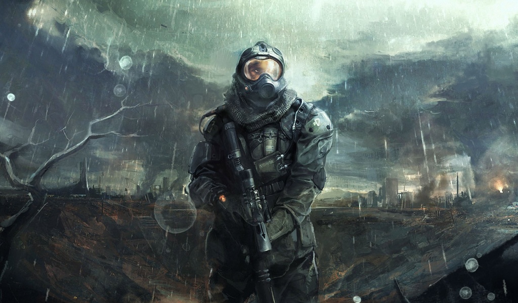 STALKER Men Rain Apocalypse