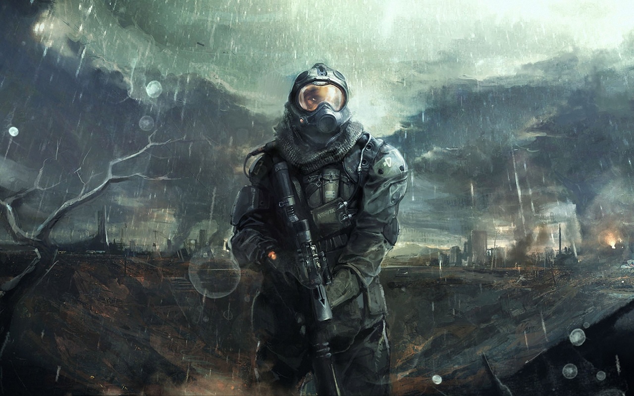 STALKER Men Rain Apocalypse