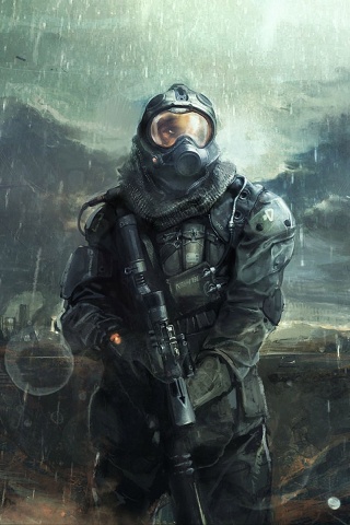 STALKER Men Rain Apocalypse