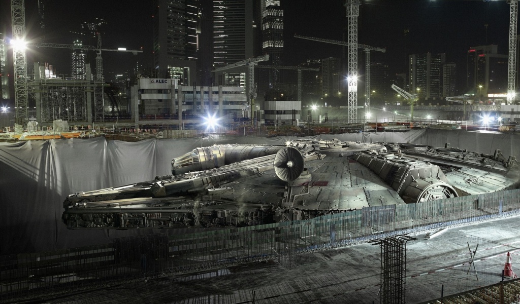 Star Wars Cityscapes Ships Millenium Falcon Constructions