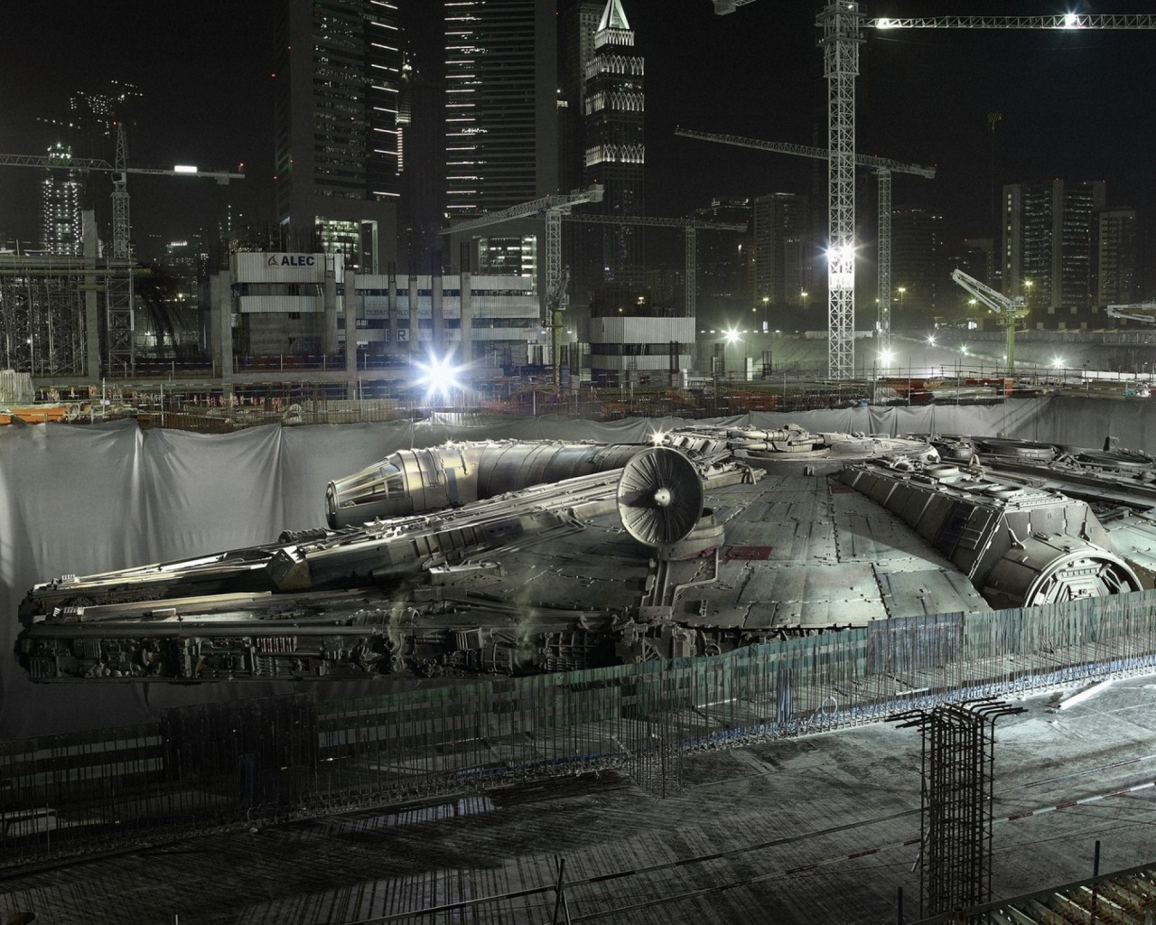 Star Wars Cityscapes Ships Millenium Falcon Constructions