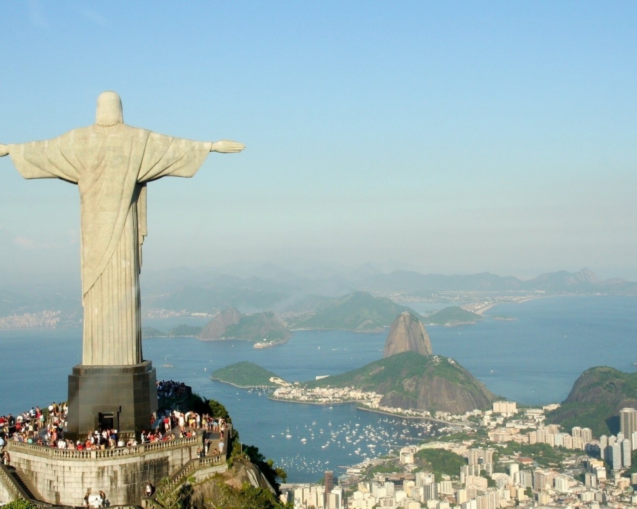 Statue Christ Savior Rio Janeiro Cristo Redentor City Landscape