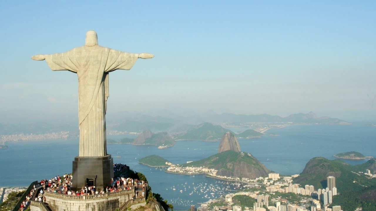 Statue Christ Savior Rio Janeiro Cristo Redentor City Landscape