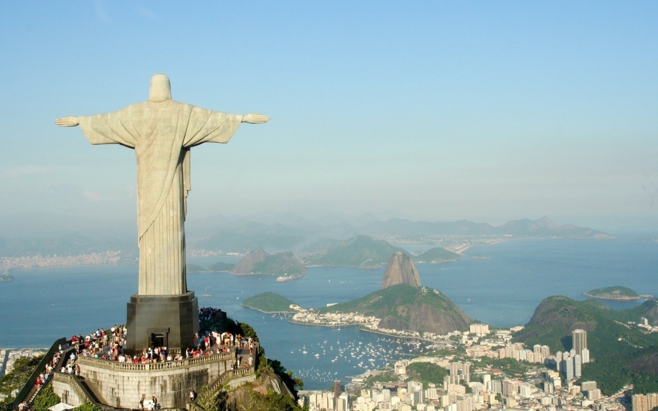 Statue Christ Savior Rio Janeiro Cristo Redentor City Landscape