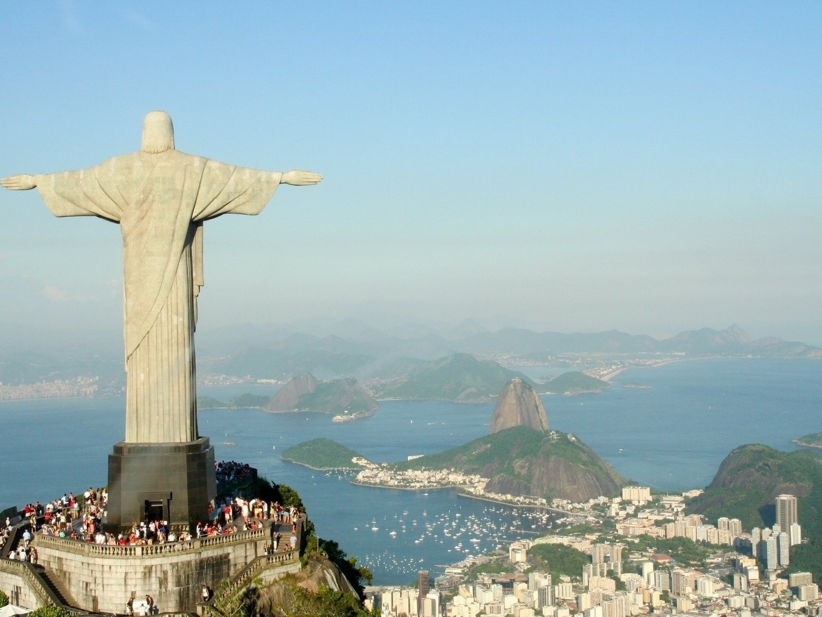 Statue Christ Savior Rio Janeiro Cristo Redentor City Landscape