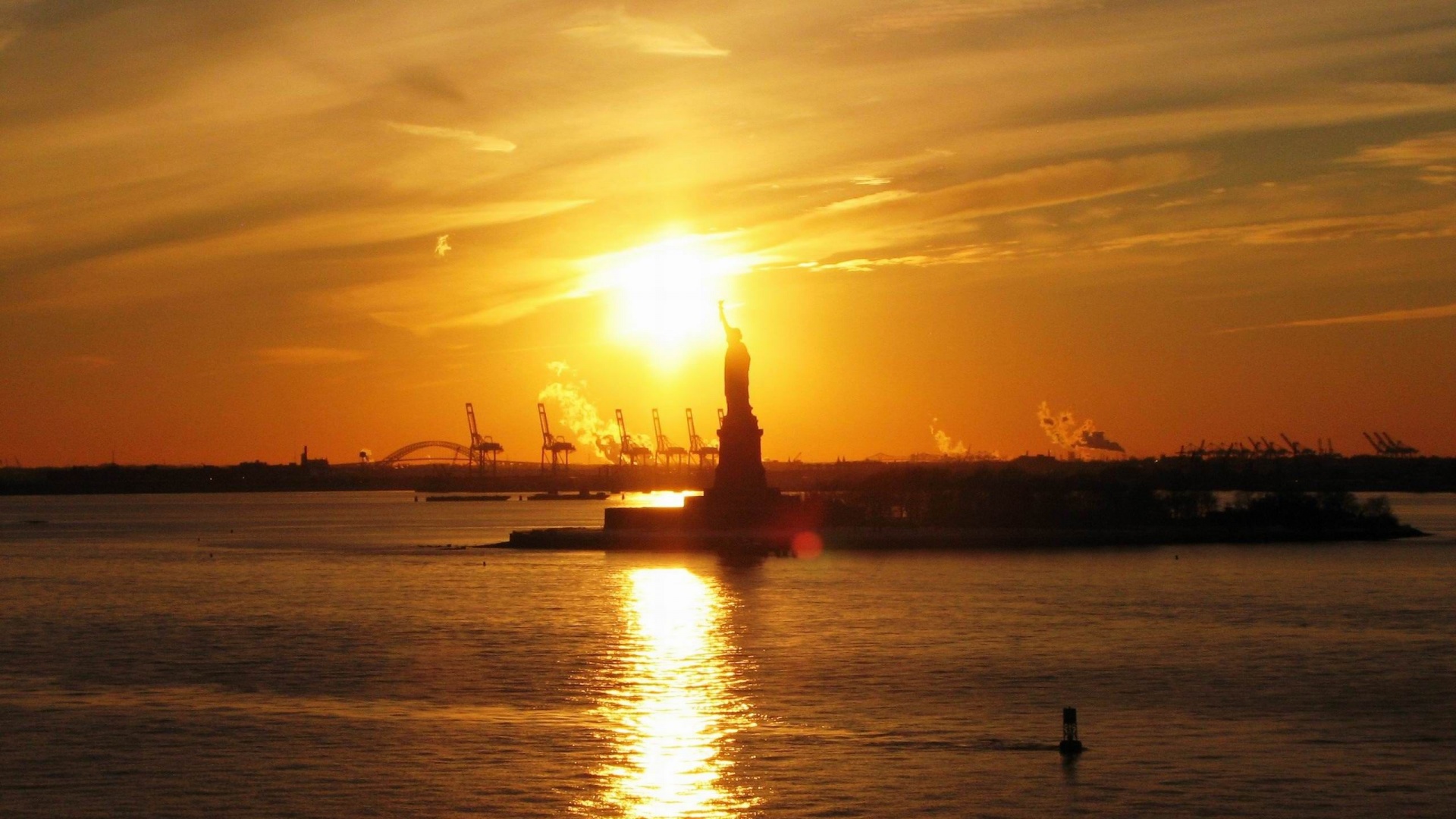 Statue Of Liberty Sunset