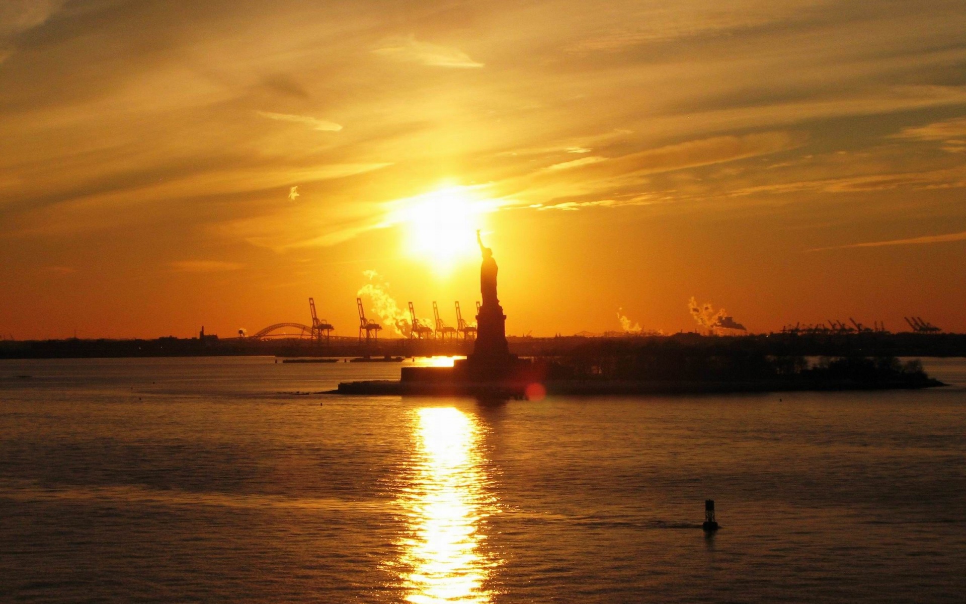 Statue Of Liberty Sunset