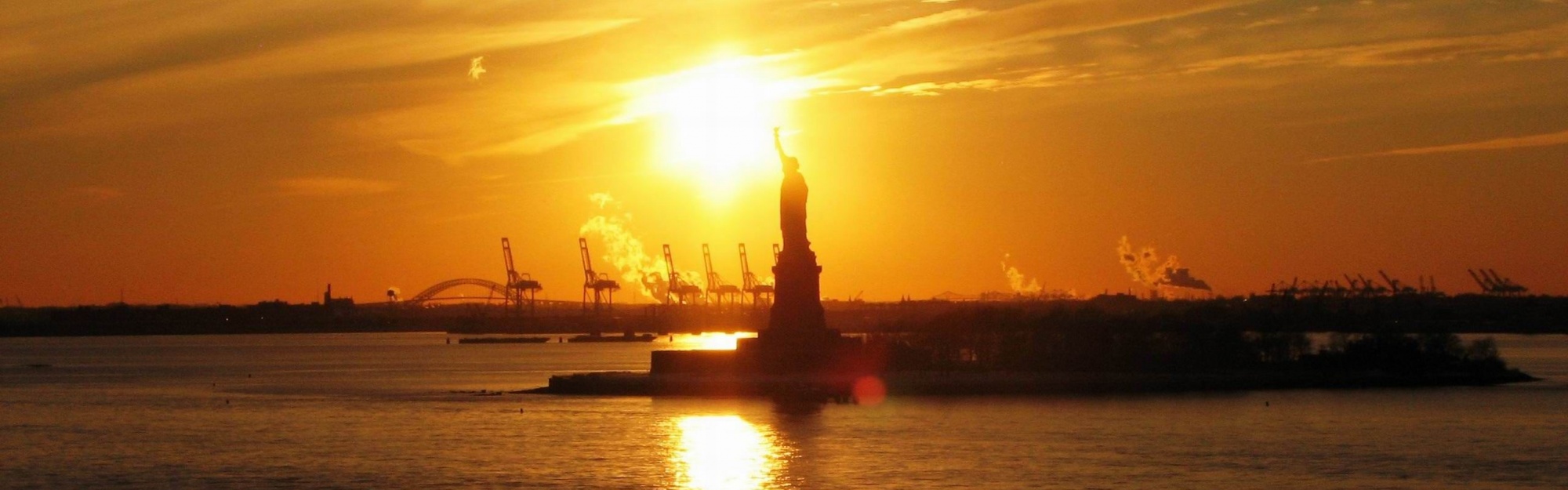 Statue Of Liberty Sunset