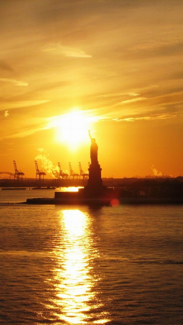 Statue Of Liberty Sunset