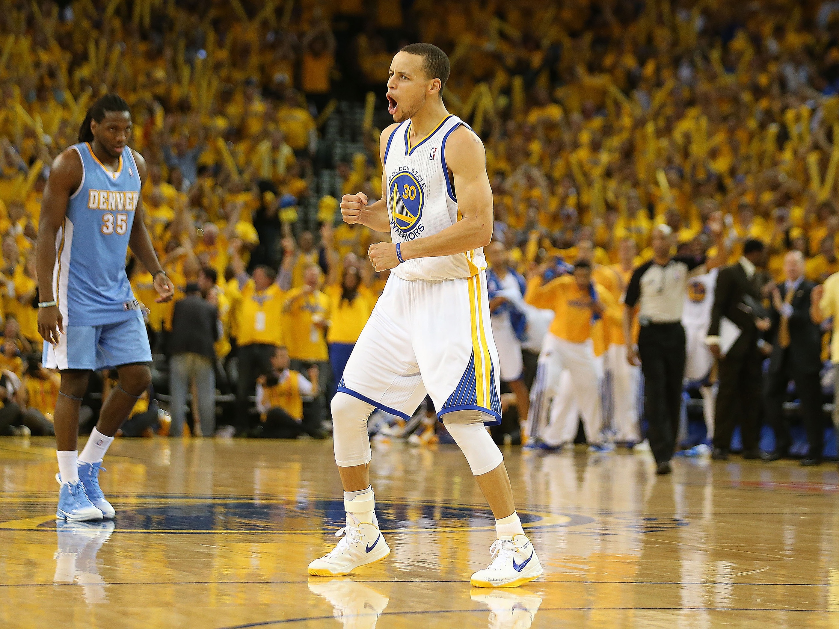 Stephen Curry Celebrates Victory