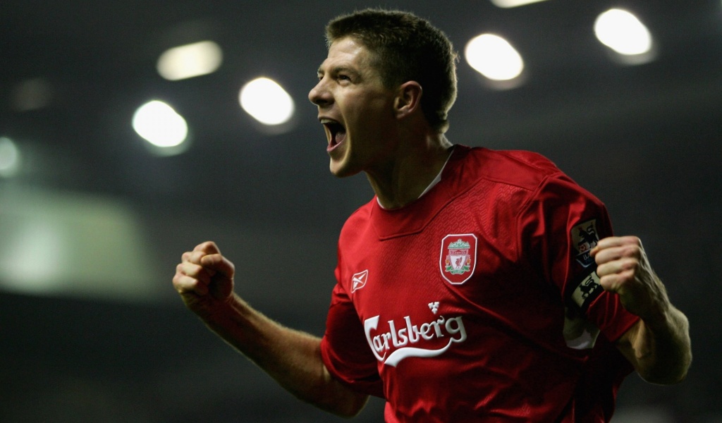 Steven Gerrard Celebrates Victory