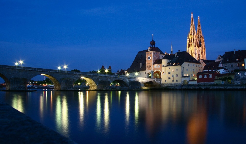 Stone Bridge In Regensburg