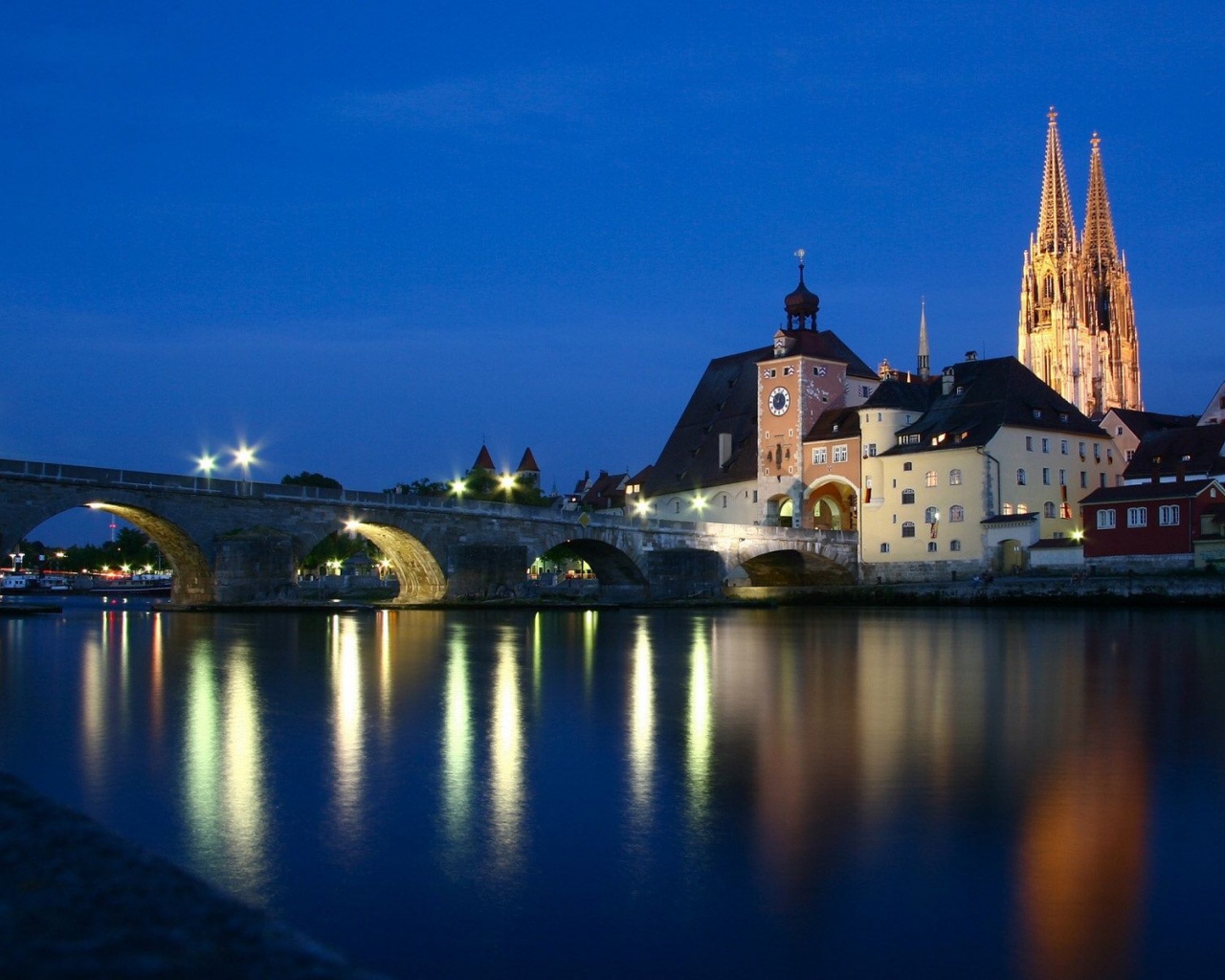 Stone Bridge In Regensburg