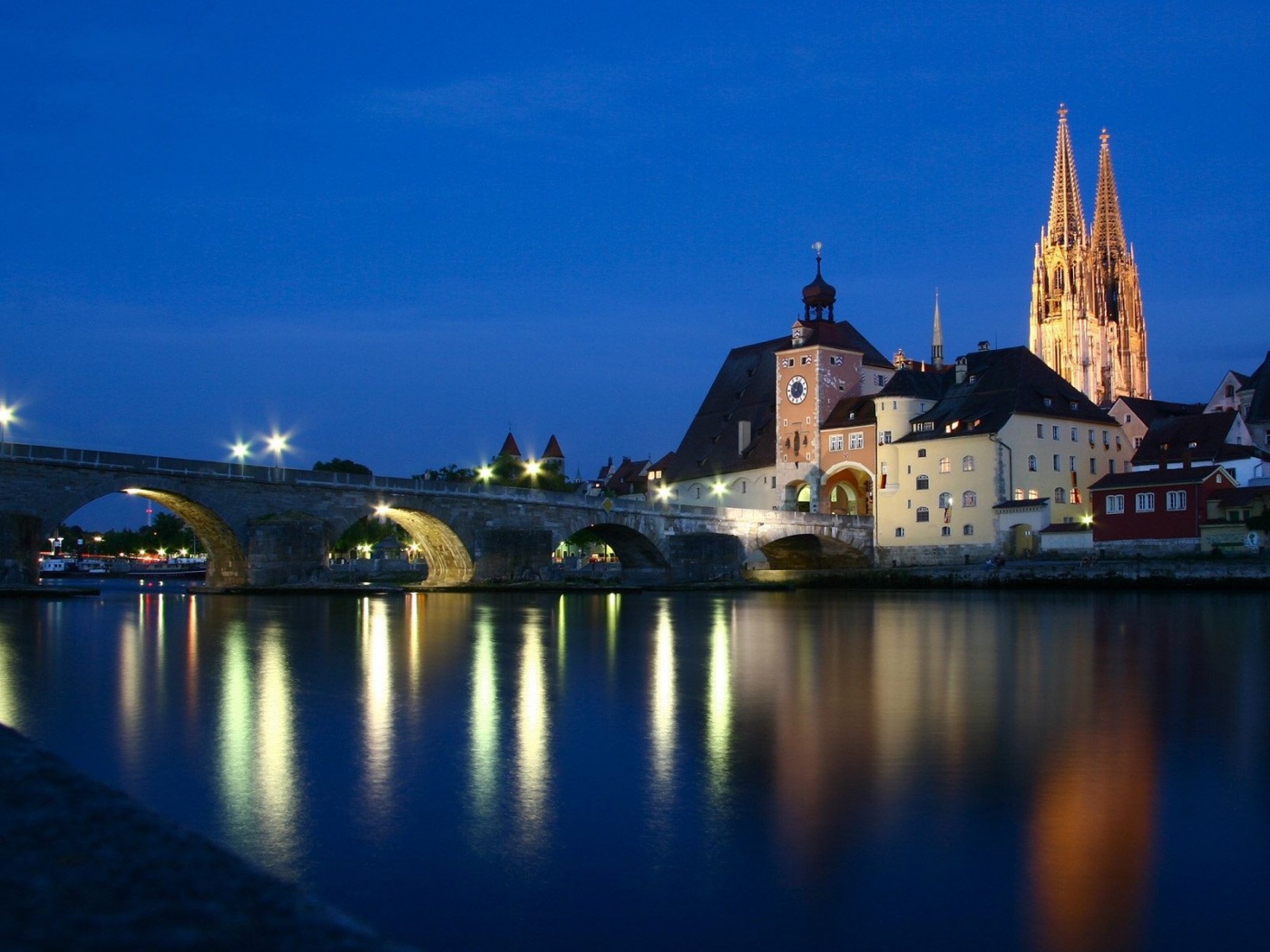 Stone Bridge In Regensburg