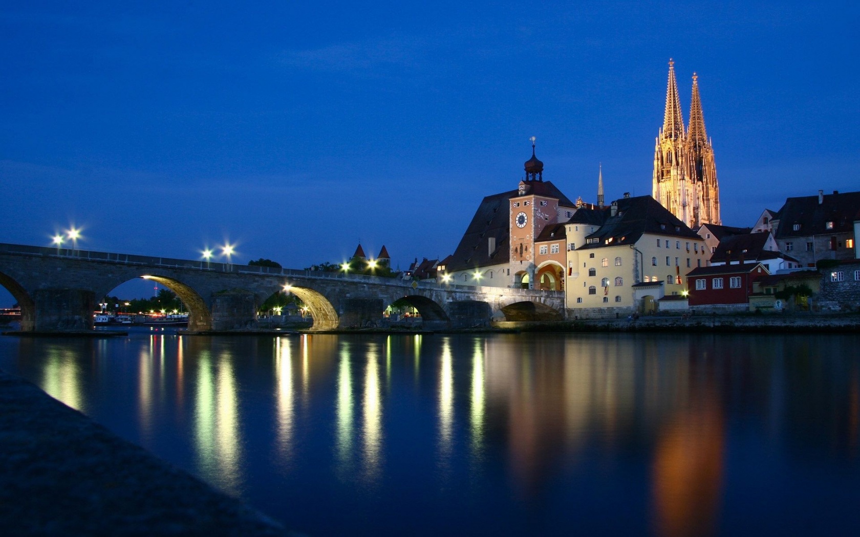 Stone Bridge In Regensburg