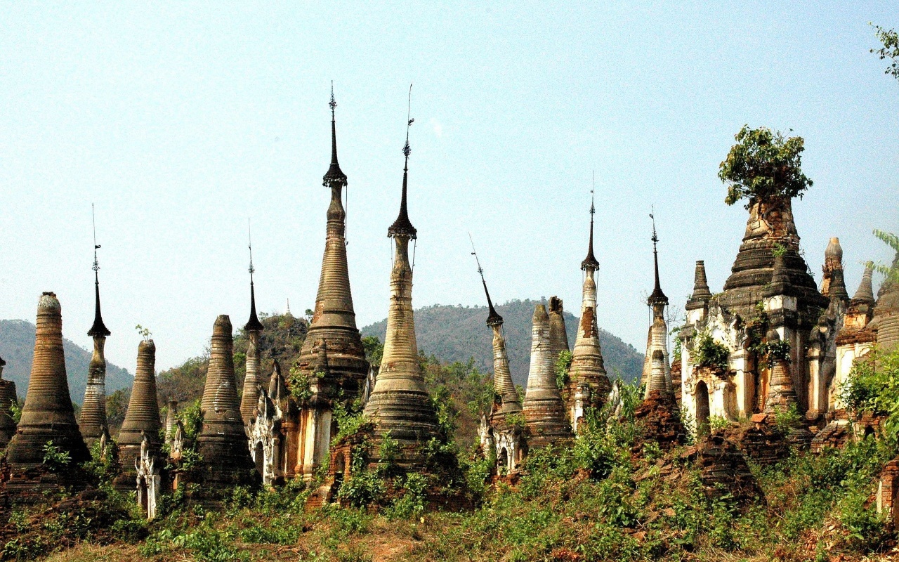 Stupas Indein Inle Lake Burma