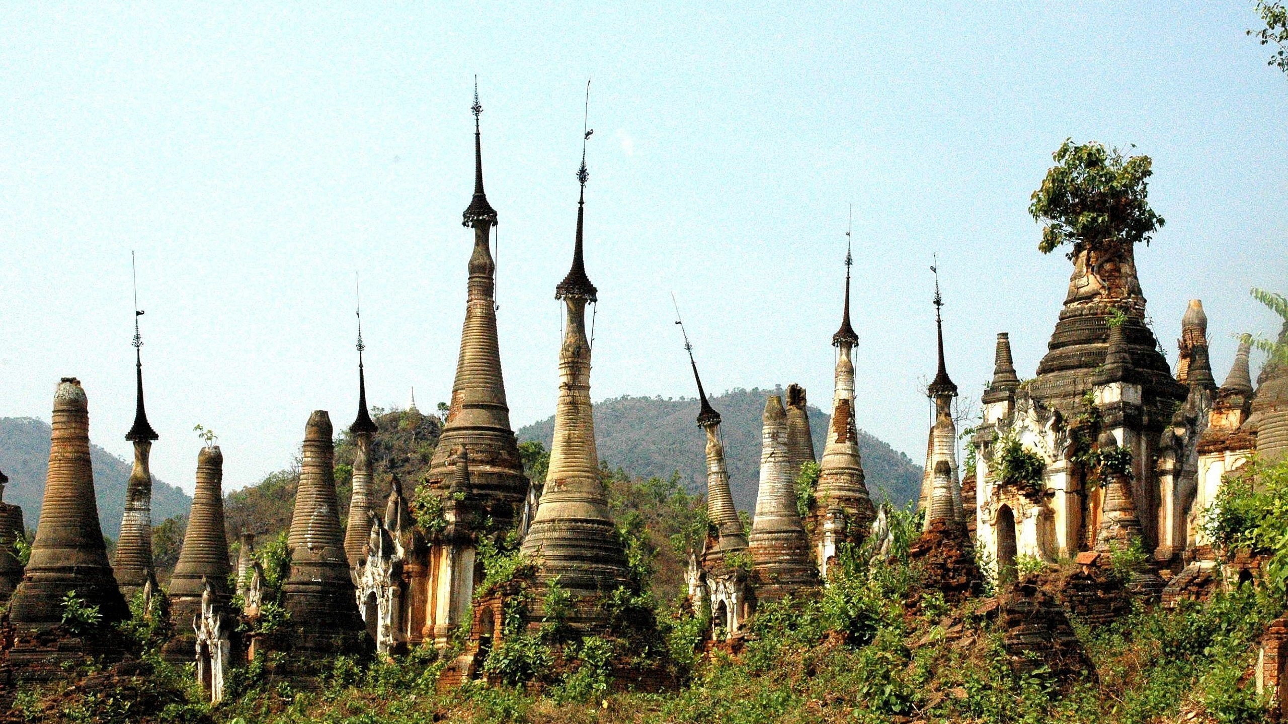 Stupas Indein Inle Lake Burma