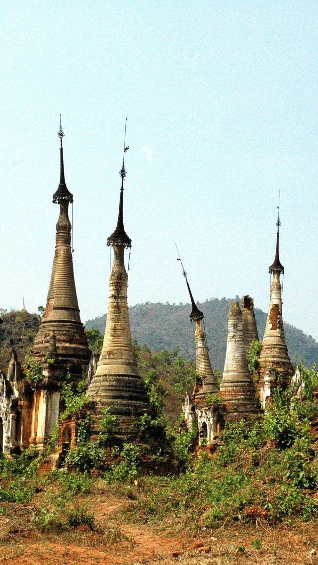 Stupas Indein Inle Lake Burma